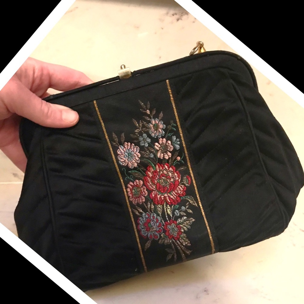 1950s Unique Vintage Embroidered Pinup Clutch Bag - Picture 3 of 8